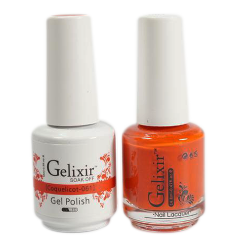 Gelixir Nail Lacquer And Gel Polish, 061, Coquelicot, 0.5oz KK1010