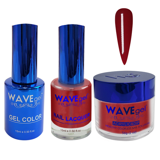 Wave Gel 4in1 Dipping Powder + Gel Polish + Nail Lacquer, ROYAL Collection, 061, Burgundy Blazed