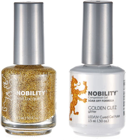 LeChat Nobility Gel & Polish Duo, NBCS067, Golden Glitz, 0.5oz KK0917