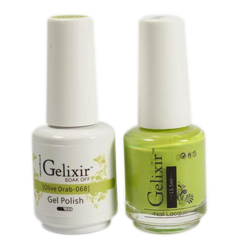 Gelixir Nail Lacquer And Gel Polish, 068, Olive Drab, 0.5oz KK1010