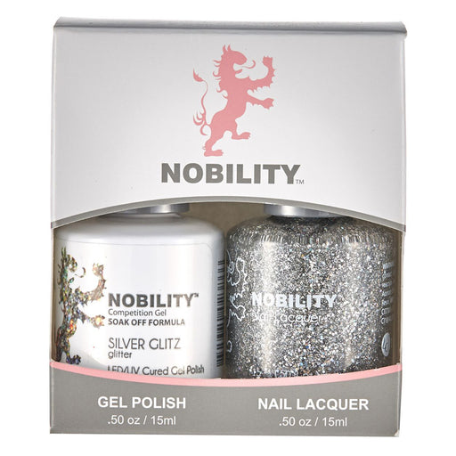 LeChat Nobility Gel & Polish Duo, NBCS068, Silver Glitz, 0.5oz KK0917