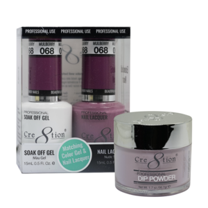 Cre8tion 3in1 Dipping Powder + Gel Polish + Nail Lacquer, 068, Mulberry, 3104-0668 OK0117MD