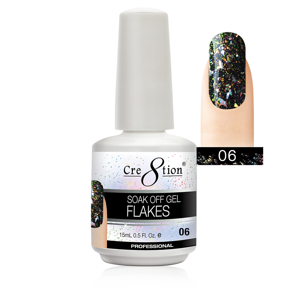 Cre8tion Flakes Gel Polish, 0916-1636, 0.5oz, 06 KK0924