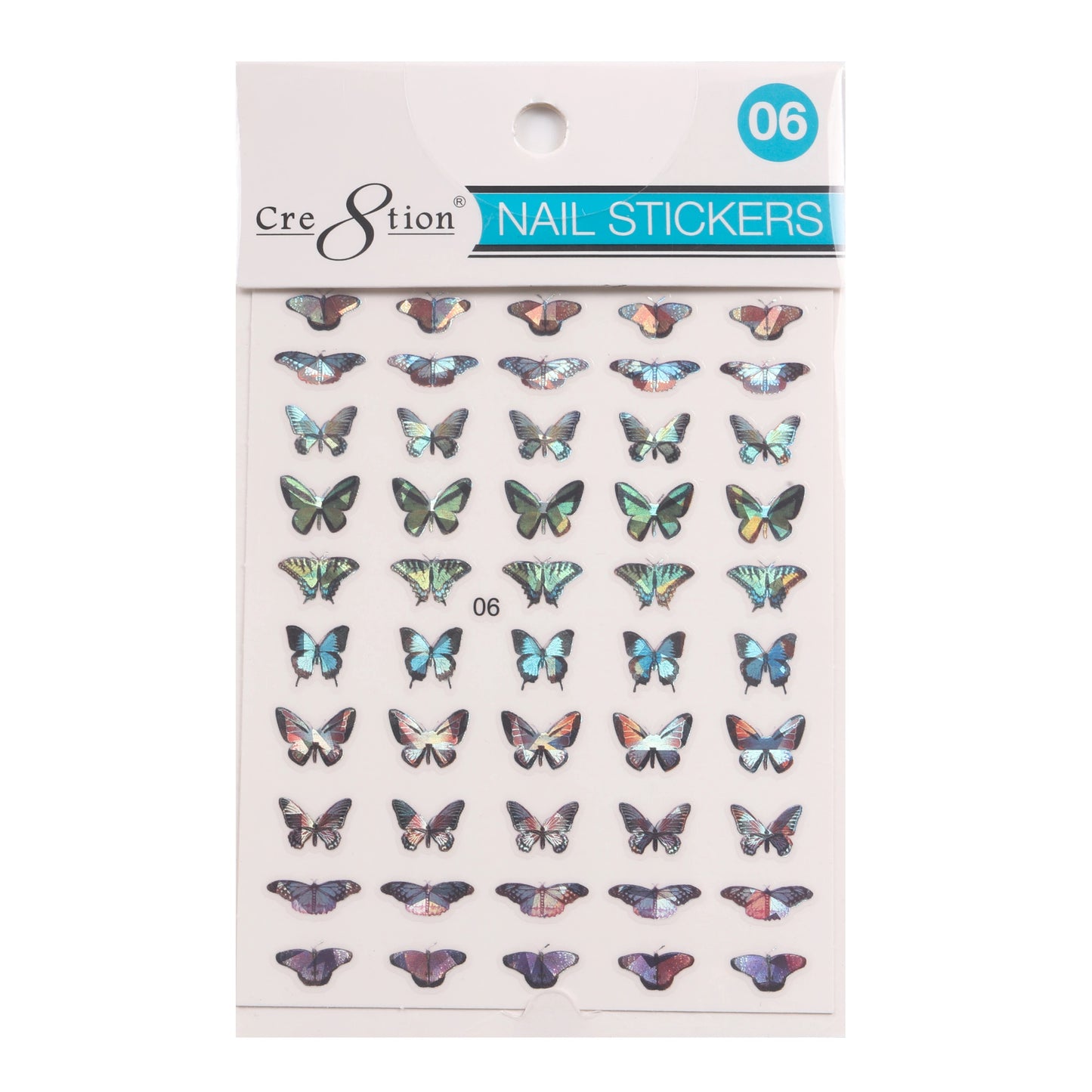 Cre8tion 3D Nail Art Sticker Butterfly, 06 OK0726LK