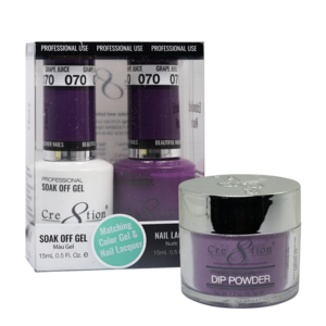 Cre8tion 3in1 Dipping Powder + Gel Polish + Nail Lacquer, 070, Grape Juice, 3104-0670 OK0117MD