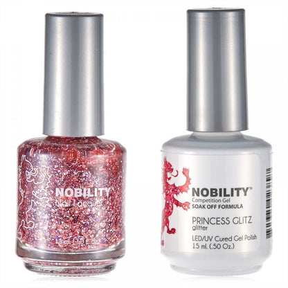 LeChat Nobility Gel & Polish Duo, NBCS071, Princess Glitz, 0.5oz KK0917