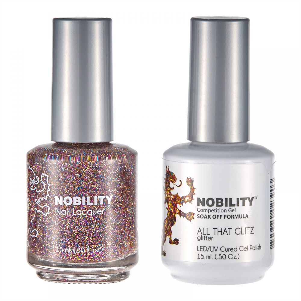 LeChat Nobility Gel & Polish Duo, NBCS072, All That Glitz, 0.5oz KK