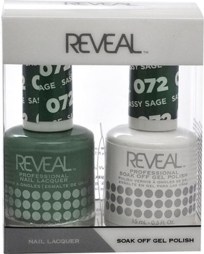Reveal Gel Polish + Nail Lacquer, 072, Sassy Sage, 0.5oz OK0311VD