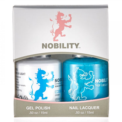 LeChat Nobility Gel & Polish Duo, NBCS073, Costa Rica Blue, 0.5oz KK0917