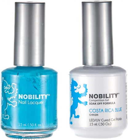 LeChat Nobility Gel & Polish Duo, NBCS073, Costa Rica Blue, 0.5oz KK0917