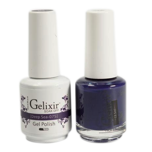 Gelixir Nail Lacquer And Gel Polish, 075, Deep Sea, 0.5oz KK1010