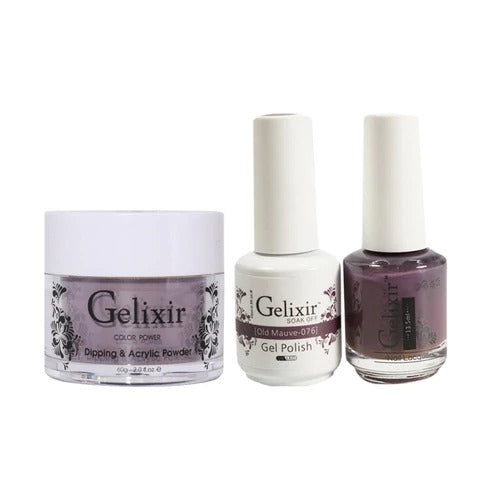 Gelixir 3in1 Acrylic/Dipping Powder + Gel Polish + Nail Lacquer, 076