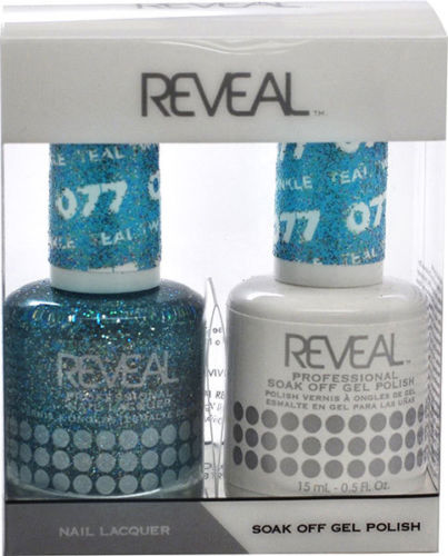 Reveal Gel Polish + Nail Lacquer, 077, Teal Twinkle, 0.5oz OK0311VD