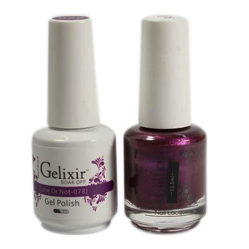 Gelixir Nail Lacquer And Gel Polish, 078, Love or Not, 0.5oz KK1010