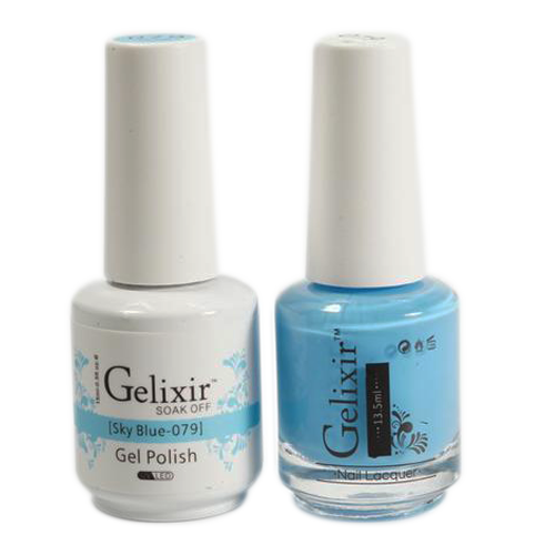 Gelixir Nail Lacquer And Gel Polish, 079, Sky Blue, 0.5oz KK1010