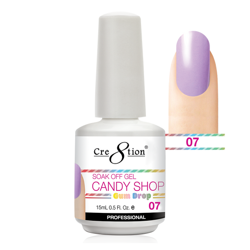 Cre8tion Candy Shop Gum Drop Gel Polish, 0916-0504, 0.5oz, 07 KK1130