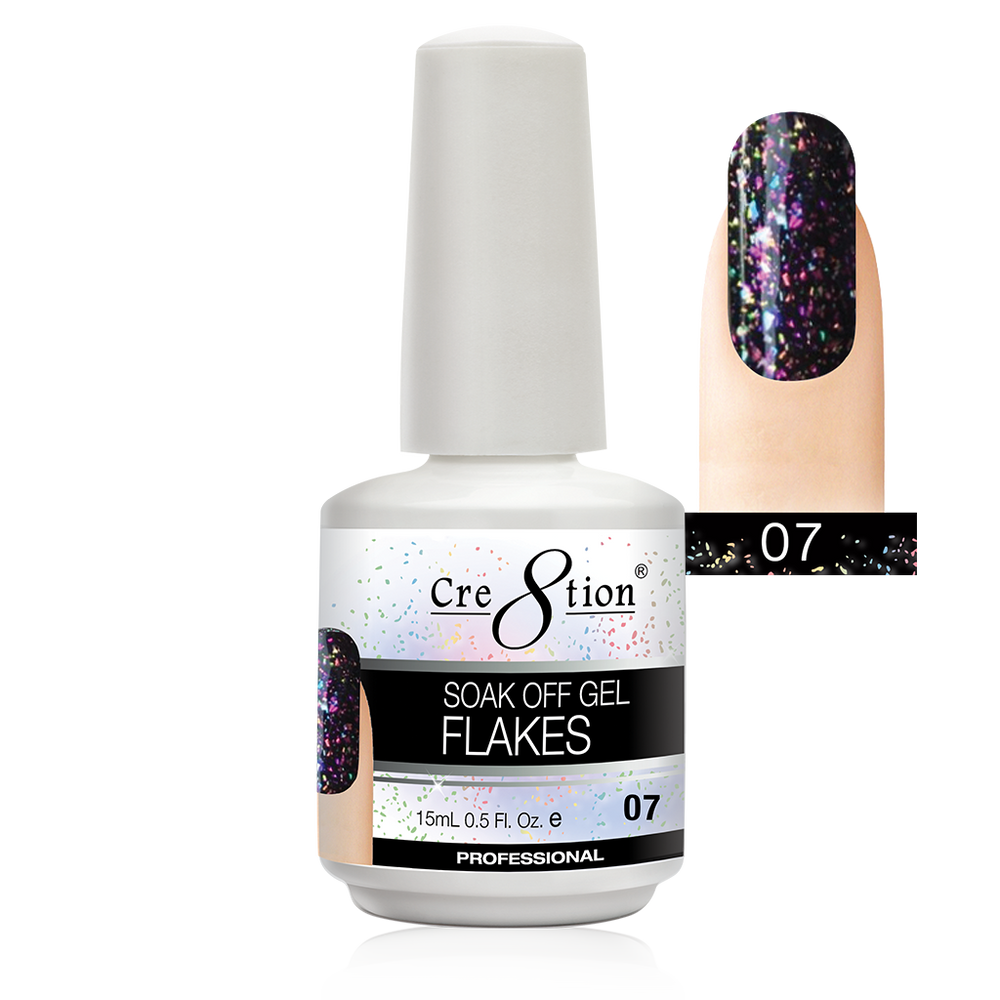 Cre8tion Flakes Gel Polish, 0916-1637, 0.5oz, 07 KK0924