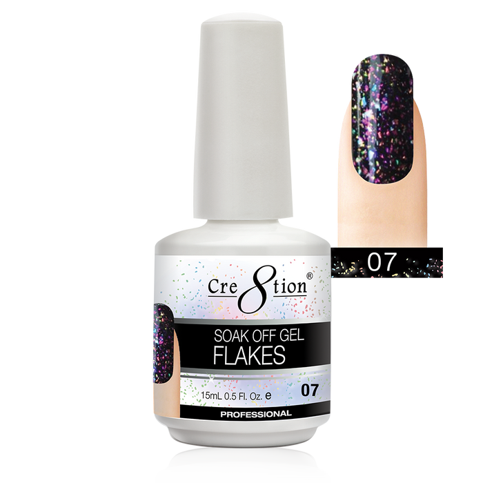 Cre8tion Flakes Gel Polish, 0916-1637, 0.5oz, 07 KK0924