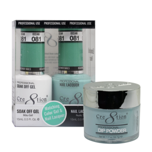 Cre8tion 3in1 Dipping Powder + Gel Polish + Nail Lacquer, 081, Ocean, 3104-0681 OK0117VD