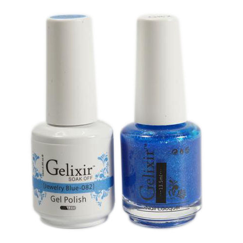 Gelixir Nail Lacquer And Gel Polish, 082, Jewelry Blue, 0.5oz KK1010