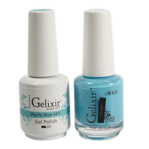 Gelixir Nail Lacquer And Gel Polish, 084, Pacific Blue, 0.5oz KK1010