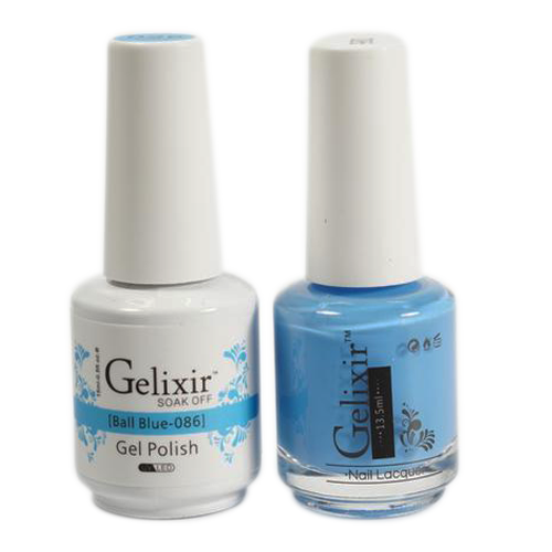 Gelixir Nail Lacquer And Gel Polish, 086, Ball Blue, 0.5oz KK1010