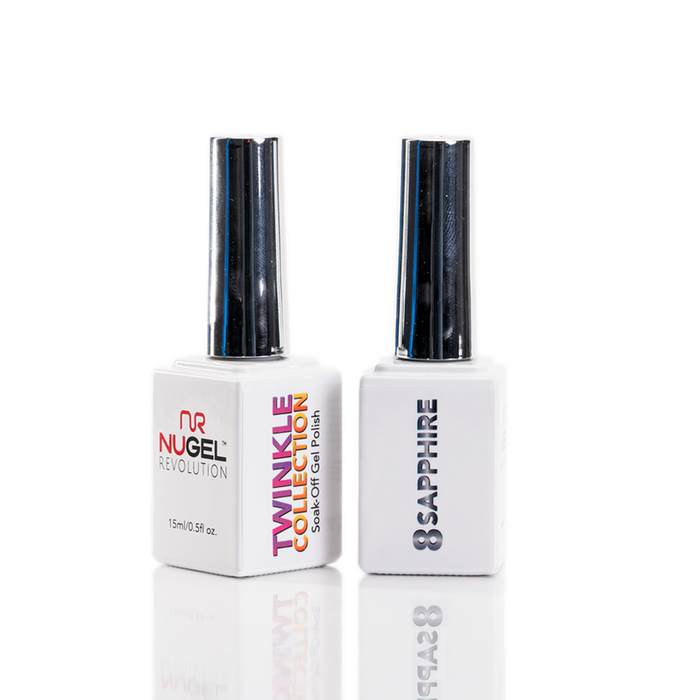 NuRevolution Twinkle Gel Collection, 08, Sapphire, 0.5oz KK0918