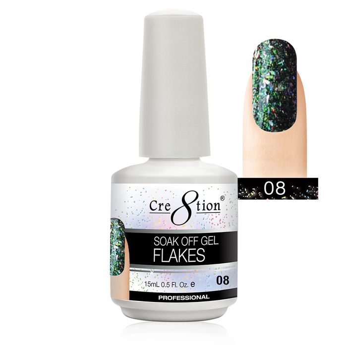 Cre8tion Flakes Gel Polish, 0916-1638, 0.5oz, 08 KK0924
