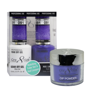 Cre8tion 3in1 Dipping Powder + Gel Polish + Nail Lacquer, 091, Sapphire, 3104-0691 OK0117VD