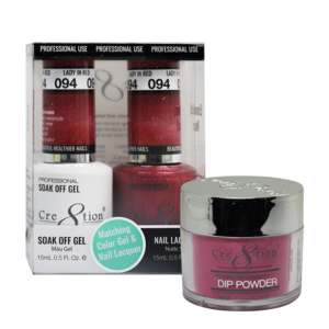 Cre8tion 3in1 Dipping Powder + Gel Polish + Nail Lacquer, 094, Lady In Red, 3104-0694 OK0117VD