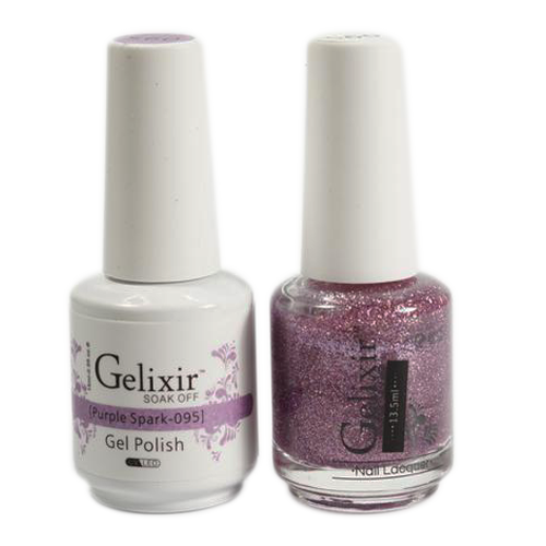 Gelixir Nail Lacquer And Gel Polish, 095, Purple Spark, 0.5oz KK1010