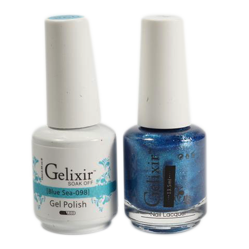 Gelixir Nail Lacquer And Gel Polish, 098, Blue Sea, 0.5oz KK1010