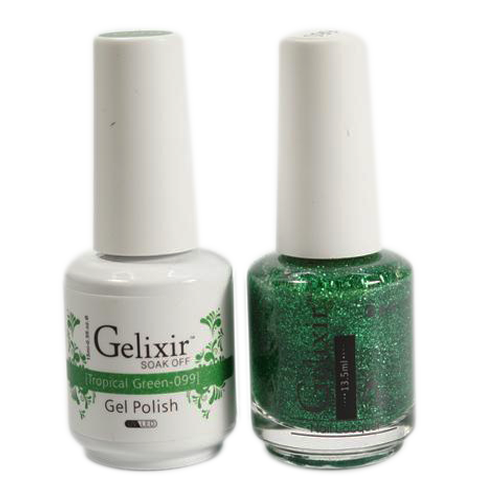 Gelixir Nail Lacquer And Gel Polish, 099, Tropical Green, 0.5oz KK1010
