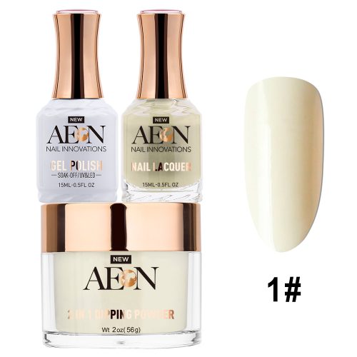 AEON 3in1 Dipping Powder + Gel Polish + Nail Lacquer, 001, Arctic White OK0327LK