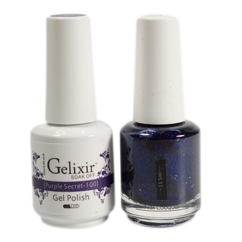 Gelixir Nail Lacquer And Gel Polish, 100, Purple Secret, 0.5oz KK1010