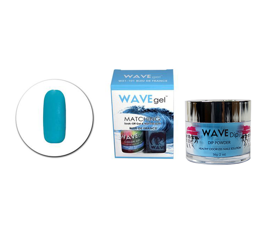 Wave Gel 3in1 Dipping Powder + Gel Polish + Nail Lacquer, 101, Blue De France OK0603MD