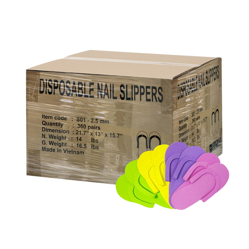 Disposable Sewing Pedicure Slippers 2.5mm, CASE, 360 pairs/case