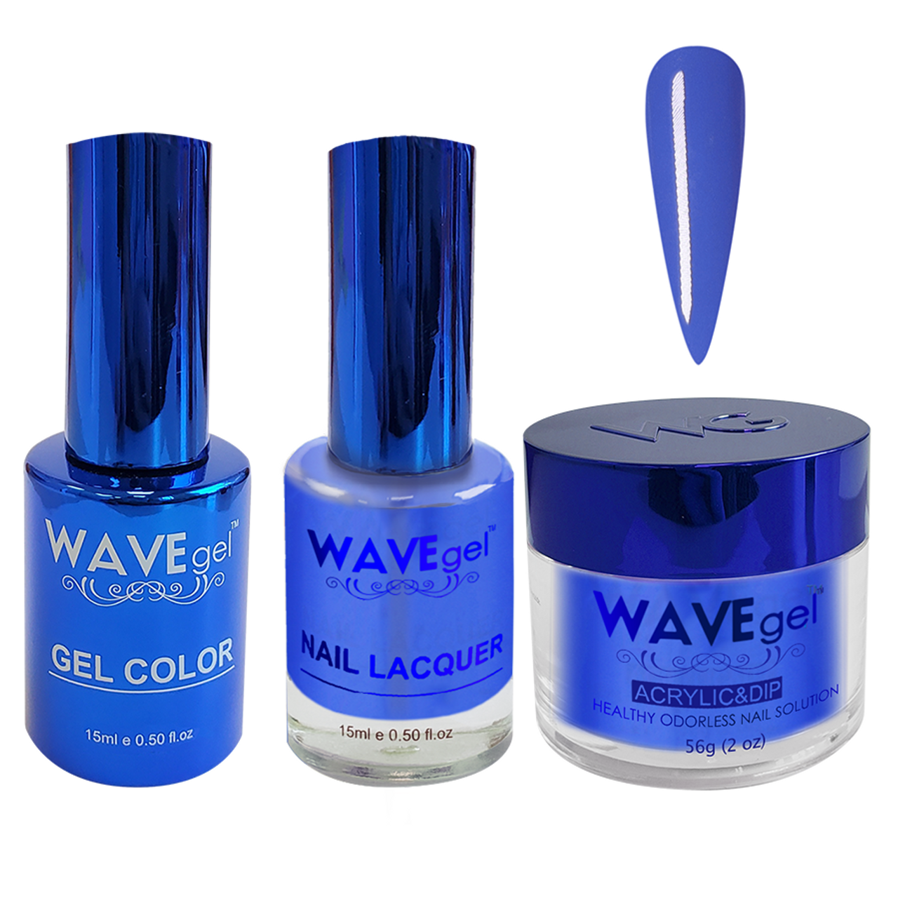 Wave Gel 4in1 Dipping Powder + Gel Polish + Nail Lacquer, ROYAL Collection, 105, Royal Blue