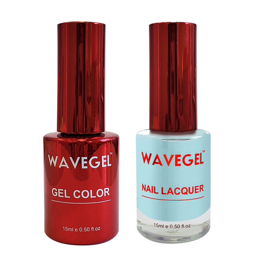 Wave Gel Nail Lacquer + Gel Polish, QUEEN Collection, 105, Pastel Light Blue, 0.5oz