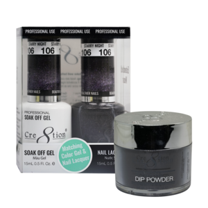 Cre8tion 3in1 Dipping Powder + Gel Polish + Nail Lacquer, 106, Starry Night, 3104-0706 OK0117VD