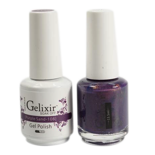 Gelixir Nail Lacquer And Gel Polish, 108, Purple Sand, 0.5oz KK1010