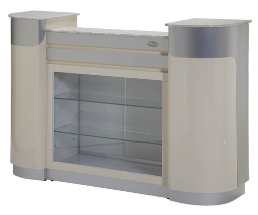 SPA Reception Desk, Beige/Aluminum, C-108BA (NOT Included Shipping Charge)