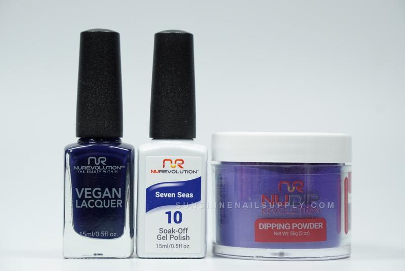 NuRevolution 3in1 Dipping Powder + Gel Polish + Nail Lacquer, 010, Seven Seas OK1129
