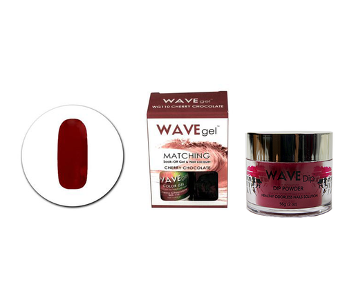 Wave Gel 3in1 Dipping Powder + Gel Polish + Nail Lacquer, 110, Cherry Chocolate OK0603MD