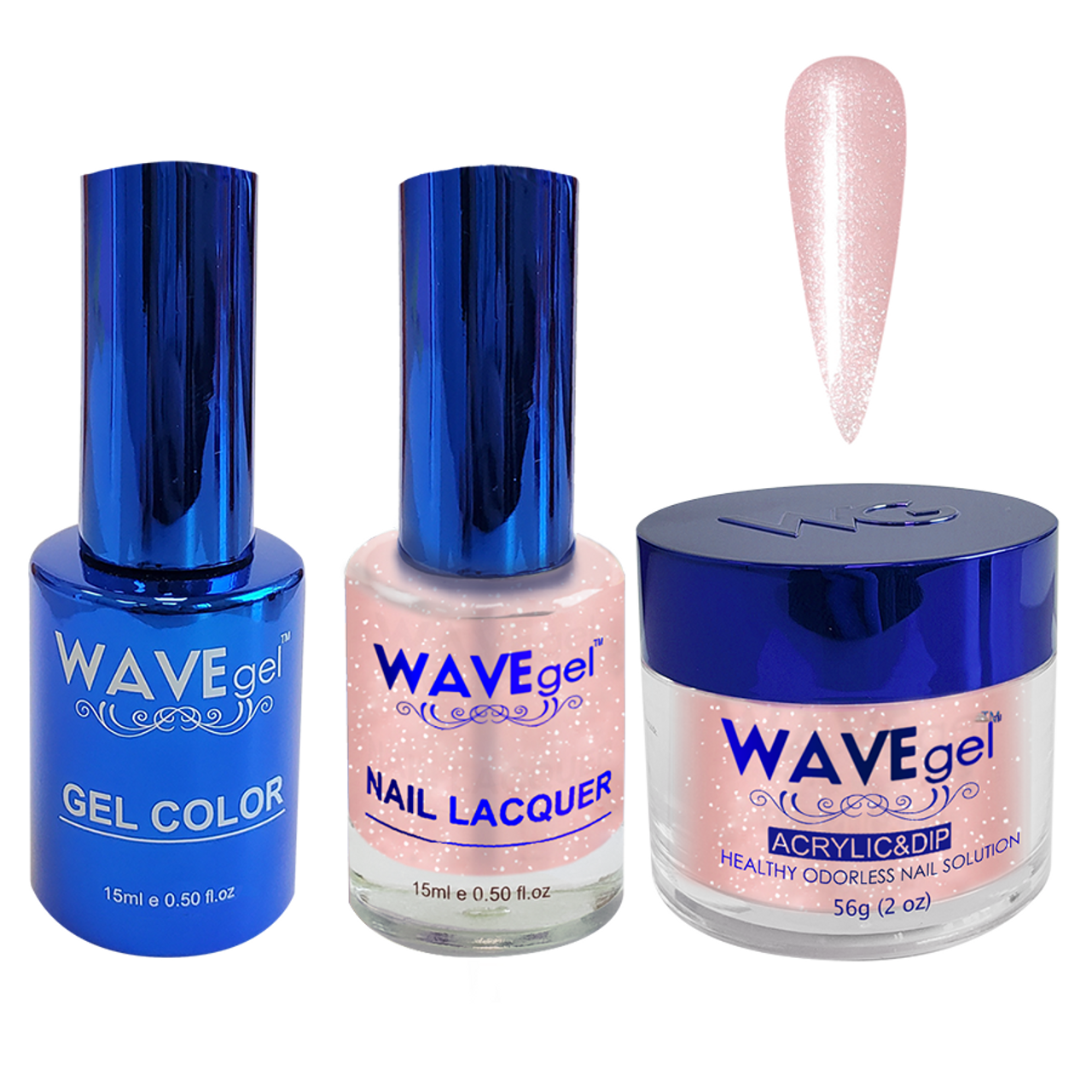 Wave Gel 4in1 Dipping Powder + Gel Polish + Nail Lacquer, ROYAL Collection, 110, Blush Royale