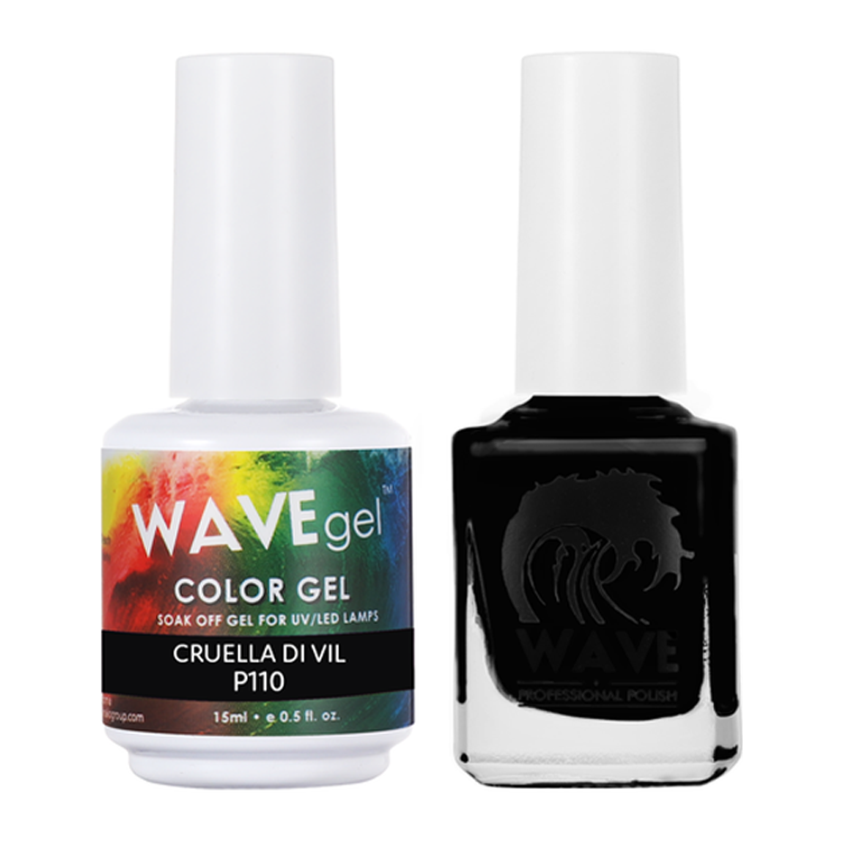 Wave Gel Nail Lacquer + Gel Polish, Simplicity Collection, 110, Cruella Di Vil, 0.5oz