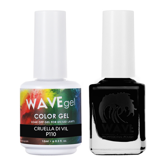 Wave Gel Nail Lacquer + Gel Polish, Simplicity Collection, 110, Cruella Di Vil, 0.5oz