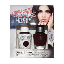 Gelish Gel Polish & Morgan Taylor Nail Lacquer, 1110281, Thrill Of The Chill Collection, Let's Kiss & Warm Up, 0.5oz KK