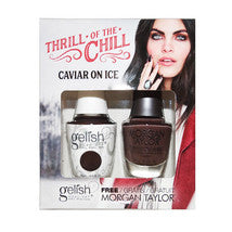 Gelish Gel Polish & Morgan Taylor Nail Lacquer, 1110283, Thrill Of The Chill Collection, Caviar On Ice, 0.5oz KK