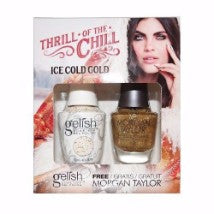 Gelish Gel Polish & Morgan Taylor Nail Lacquer, 1110285, Thrill Of The Chill Collection, Ice Cold Gold, 0.5oz KK